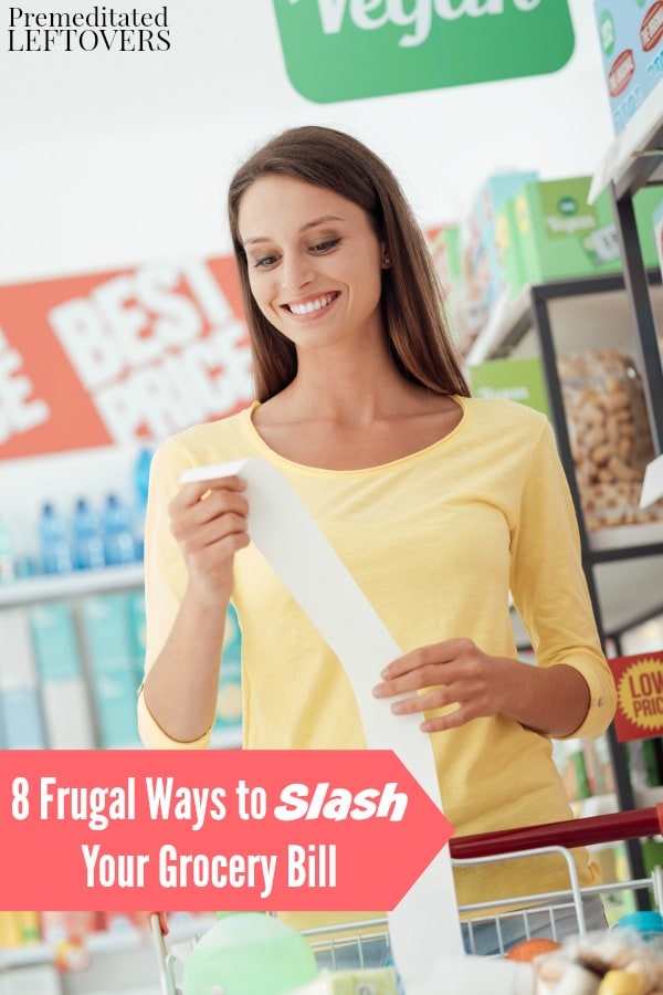 The cost of groceries is a major expense in your family's budget. You can save a lot of money on food with these 8 Frugal Ways to Slash Your Grocery Bill.