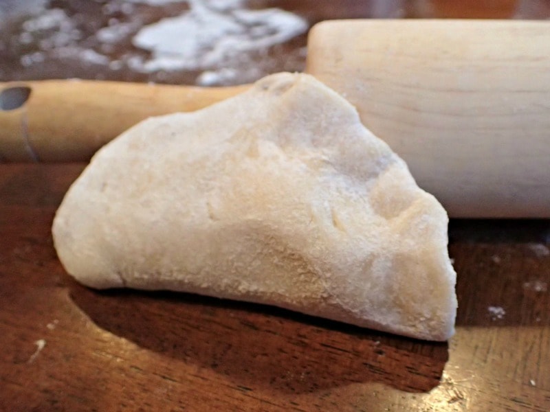 Homemade Pierogies- pinch dough to seal closed