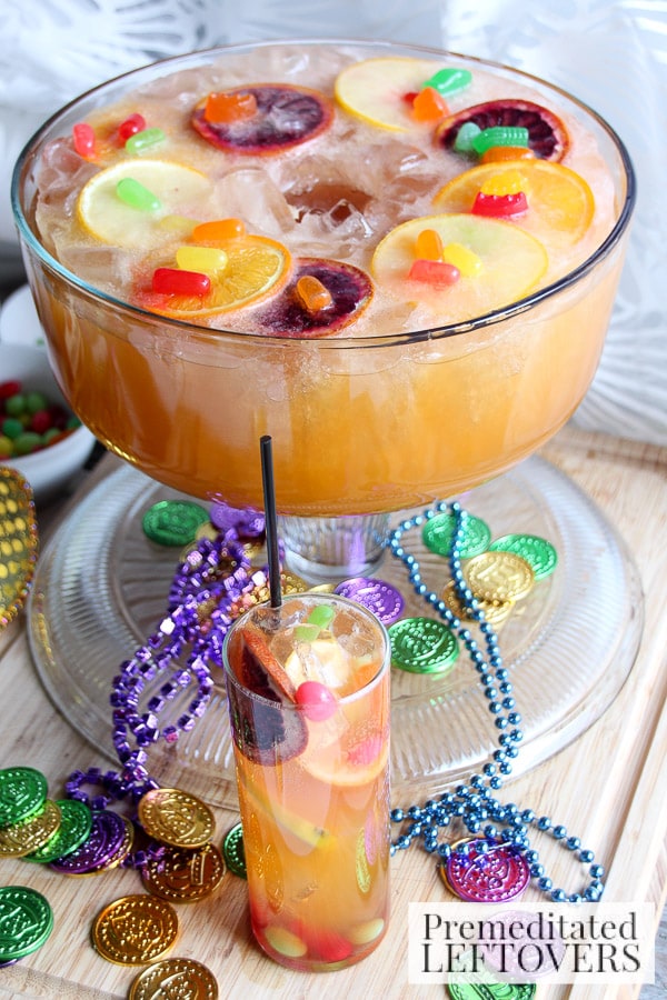 Our Mardi Gras King Cake Soda Ice Ring is a one of a kind festive creation that will keep your punch bowl looking absolutely beautiful and delicious!