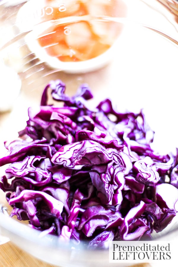 Red Cabbage Cole Slaw with Sriracha Mayo- red cabbage