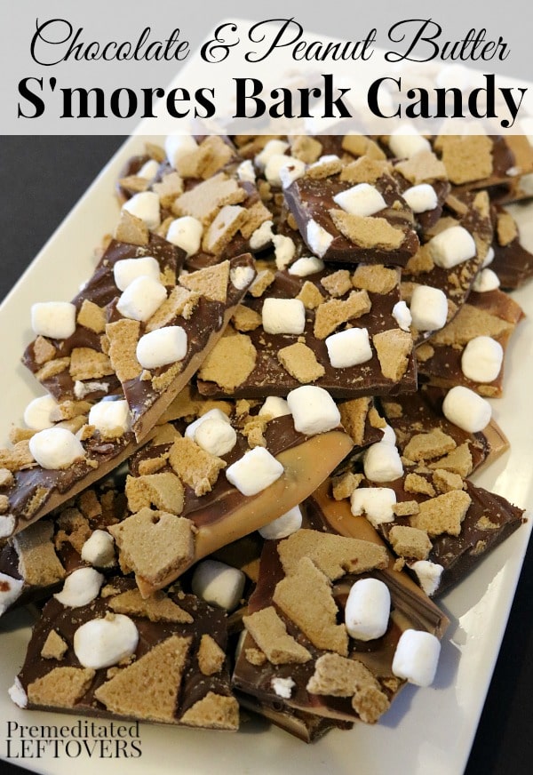 Quick and easy s'mores bark recipe with baking chips, marshmallows, and graham crackers