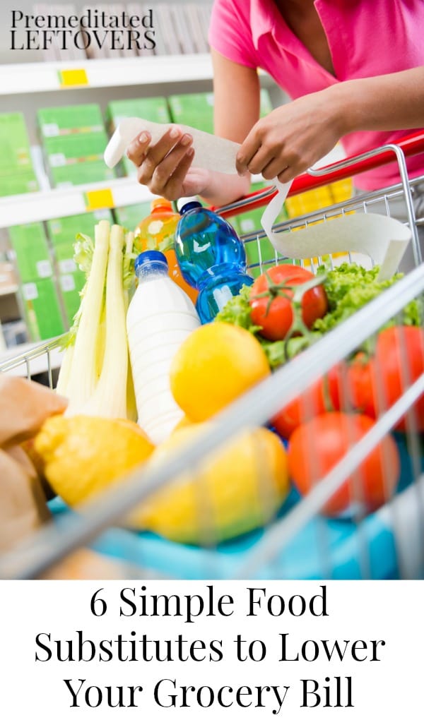 If you are looking to spend less on groceries, try these 6 simple food substitutions to lower your grocery bill while still eating your favorite meals!