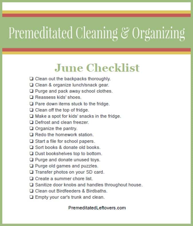 End of School Year Cleaning and Organizing Checklist
