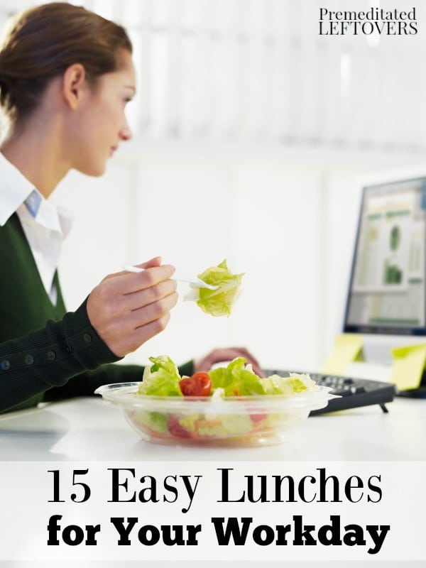 Packing lunches is a great way to save money. Here are 15 easy lunches for your workday that are easy to make and will add variety to your packed lunches.