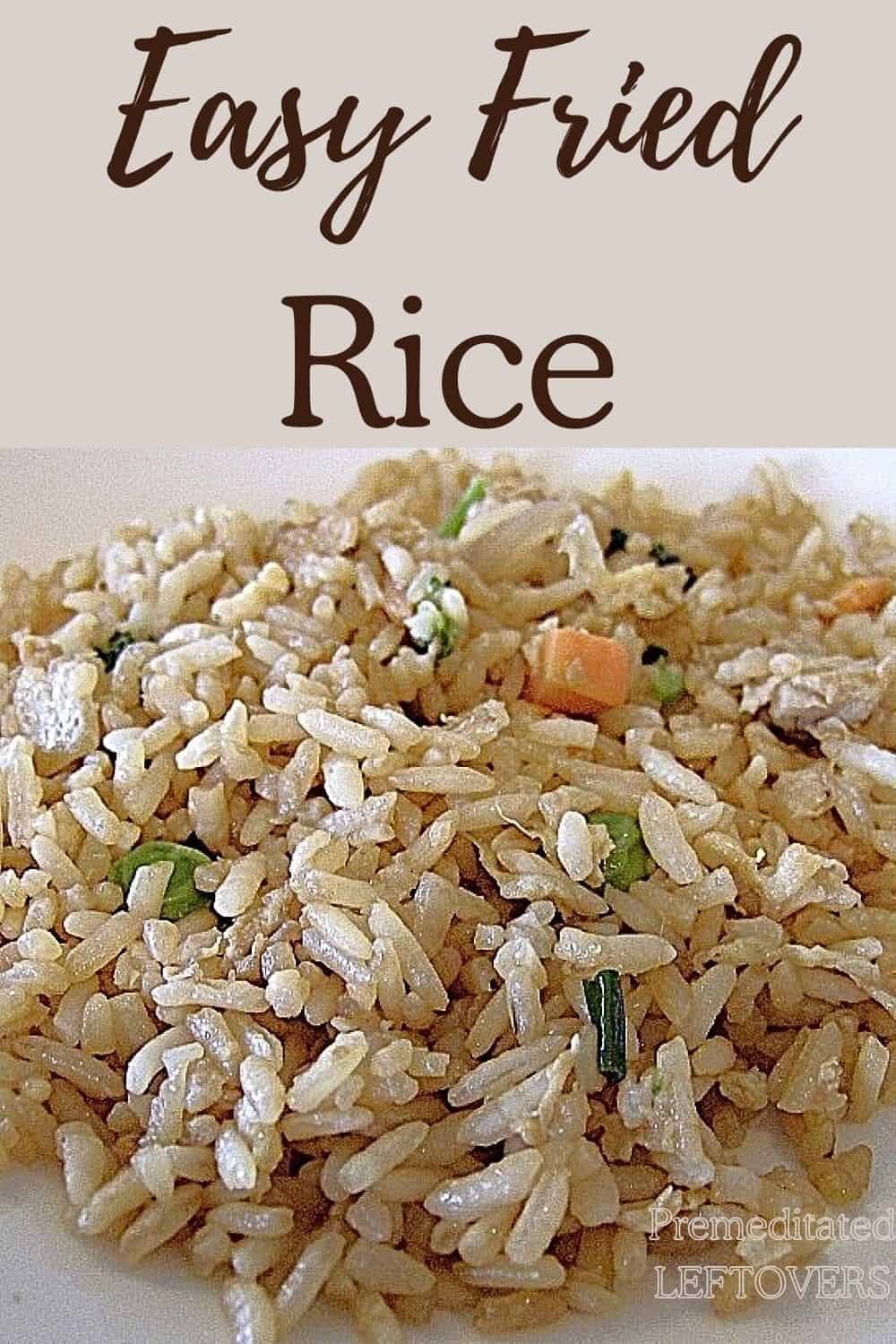 A plate of delicious fried rice, made from leftover take-out rice