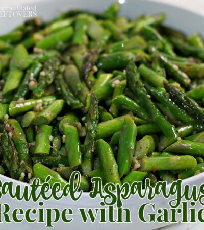 sauteed asparagus recipe in a bowl