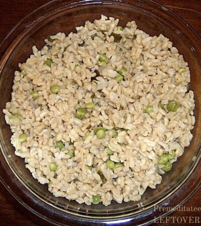 Bowl of Beef Rice with Peas