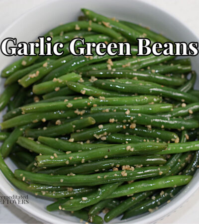 garlic green beans in a serving bowl
