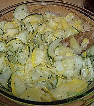 Italian Squash Salad in Mixing Bowl