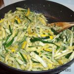 Squash Julienne in a Frying Pan