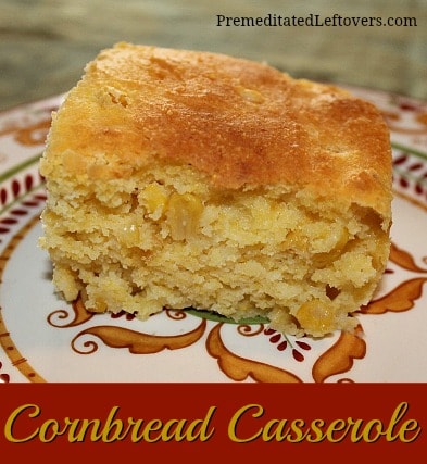 A Homemade Corn Casserole Recipe. This is a modification of cornbread using yogurt to create a moist crumb and includes canned corn and creamed corn.