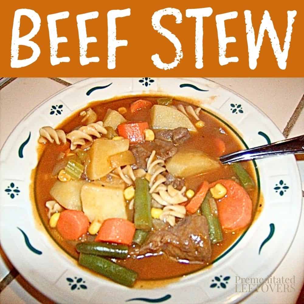 Beef stew in a bowl