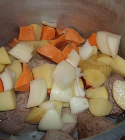 Pressure cooker pork and sauerkraut recipe with sweet potatoes