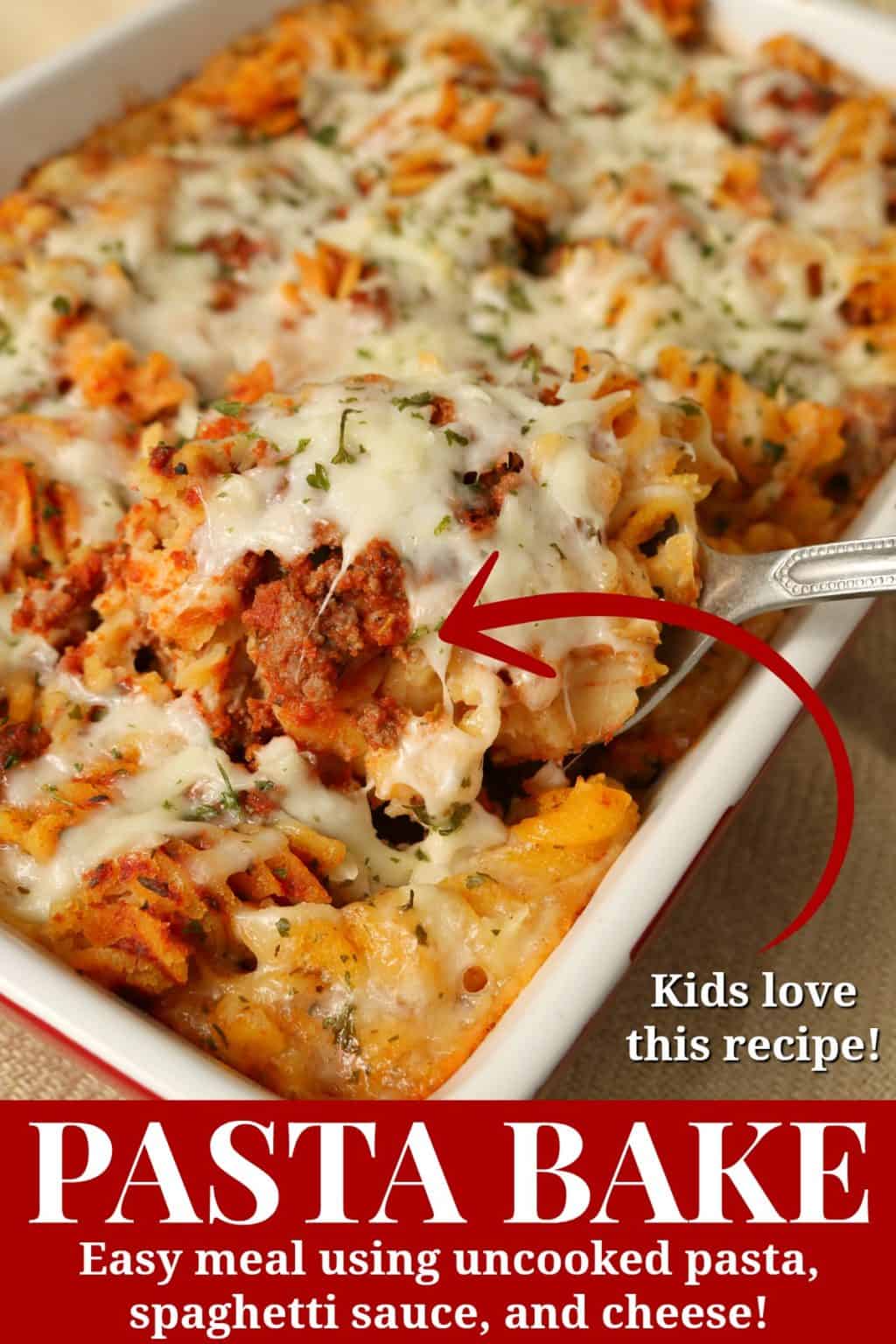 Easy Pasta Bake Recipe with Spaghetti Sauce and Cheese