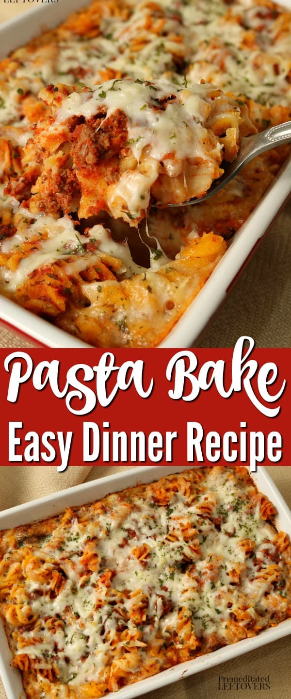 Easy Pasta Bake Recipe with Spaghetti Sauce and Cheese