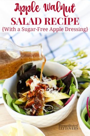 Apple Walnut Salad Recipe with a sugar free apple salad dressing recipe