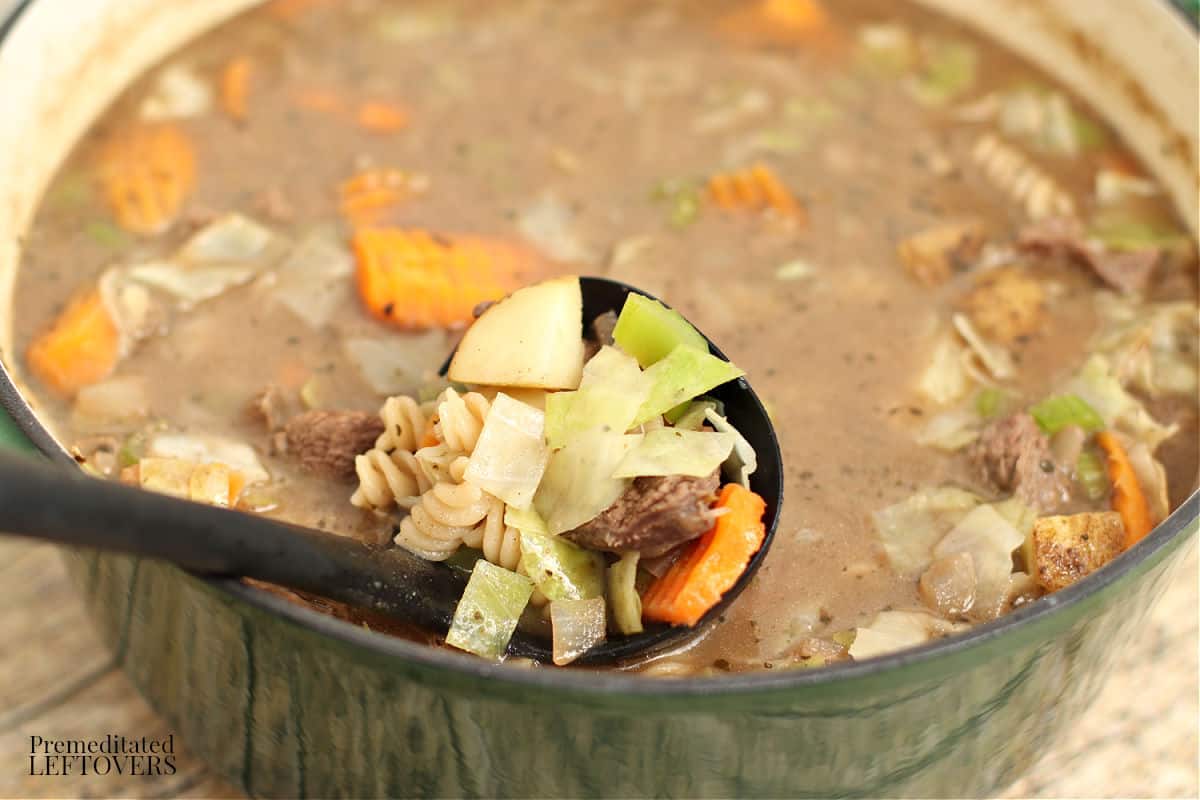 beef and cabbage soup in a large pot