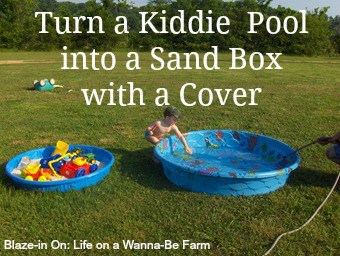 Turn a Kiddie Pool into a Sand Box with a cover