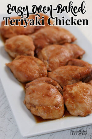 Teriyaki chicken on a platter.