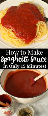 How to make spaghetti sauce in only 15 minutes using canned tomato sauce and pantry spices.