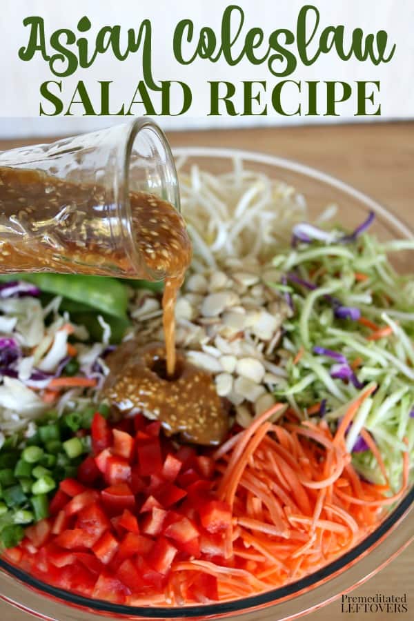 A healthy Asian Coleslaw recipe with lots of vegetables and an Asian slaw dressing. The snow peas and almond slivers provide the crunch. This is an easy make-ahead salad.