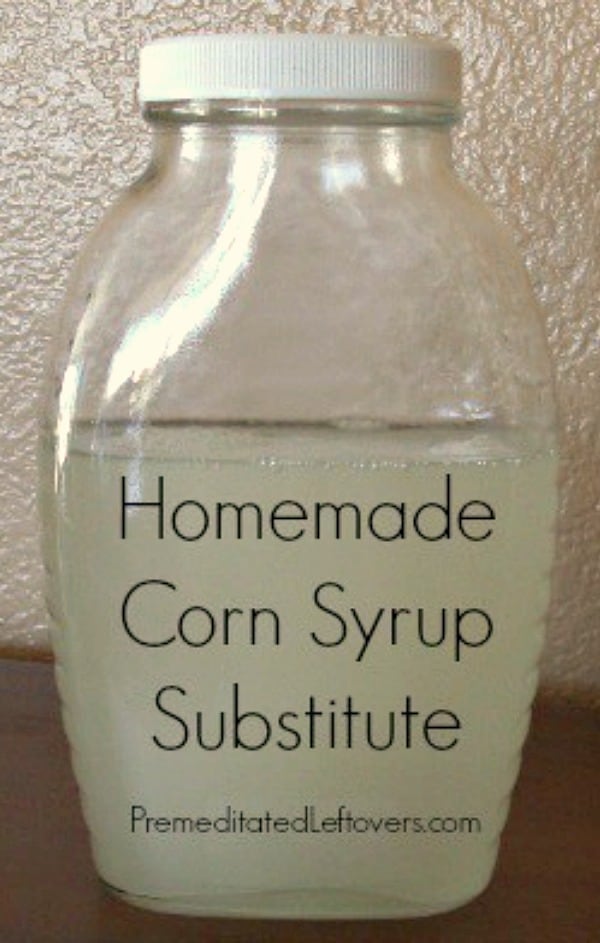 A bottle of homemade corn syrup substitute recipe