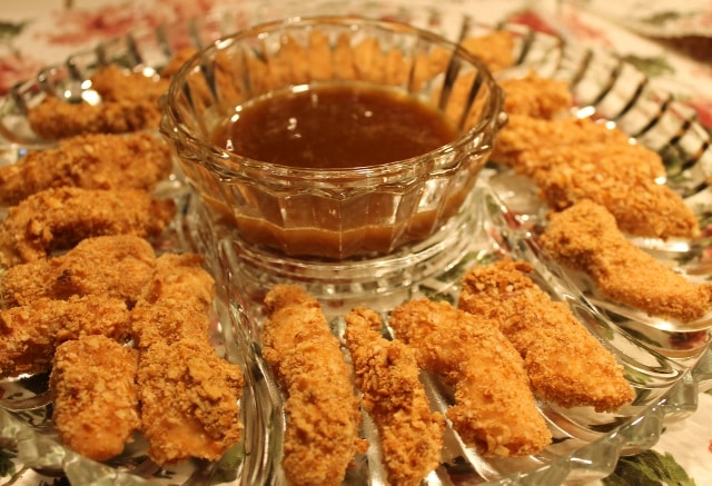 Honey Mustard Chicken Tenders with Pretzel Coating with gluten-free options