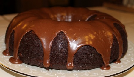 Mocha Fudge Bundt Cake with Mocha Fudge Glaze