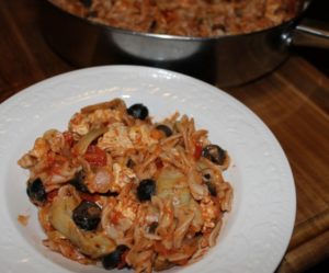 Sonoma Chicken and Pasta Recipe with Artichokes and Olives 