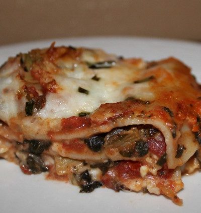 Vegetable Lasagna with Artichokes and spinach