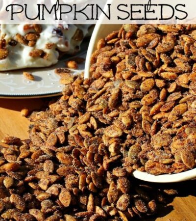 Pumpkin Pie Spiced Pumpkin Seeds - a delicious recipe for roasted pumpkin seeds