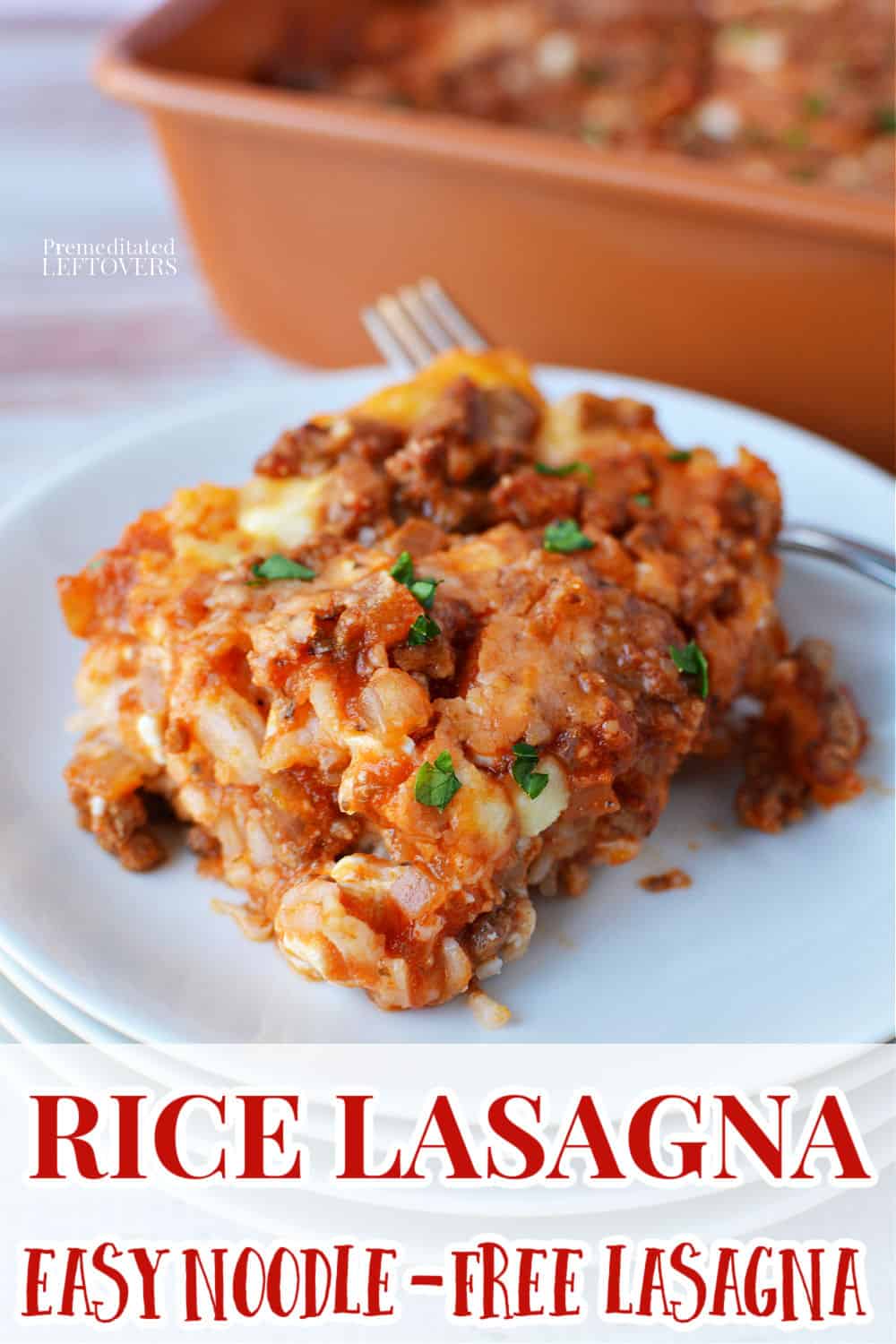 a piece of rice lasagna on a plate
