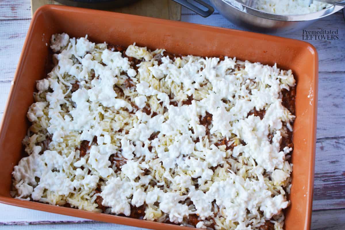 spoon cheese over rice