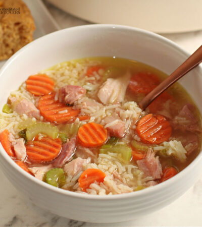 turkey and rice recipe using leftover turkey in a bowl