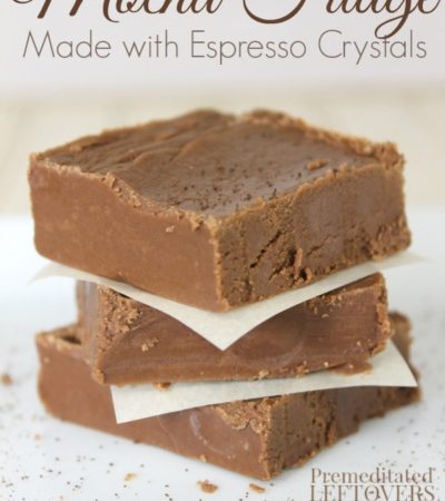 easy mocha fudge recipe made with espresso crystals