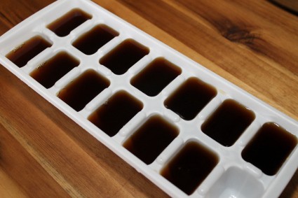 Freeze Coffee in an ice-cube tray