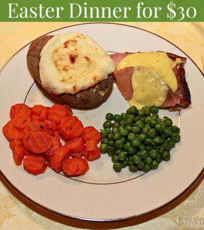 You can feed a family at Easter for $30! Ham, Potatoes, Peas, and Carrots.