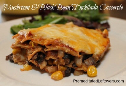 Mushroom and Black Bean Enchilada Casserole