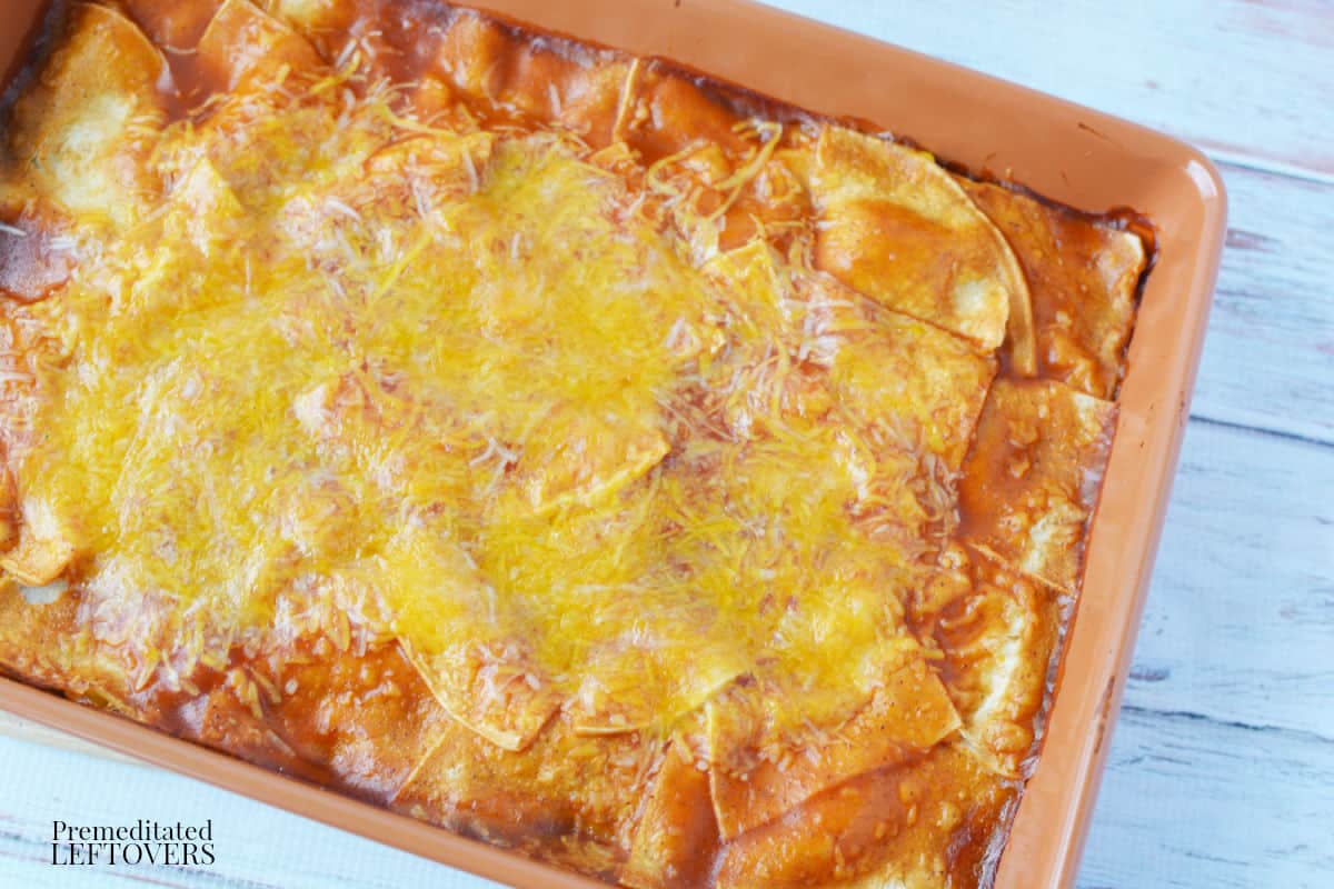 baked mushroom and black bean casserole in baking dish