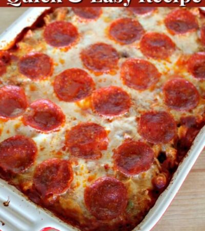 Easy pizza casserole recipe.