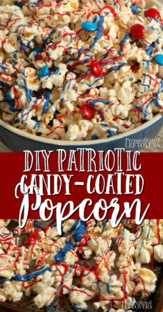 Patriotic Candy Popcorn with M&Ms