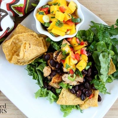 Caribbean Chicken Taco Salad Recipe with Mango Salsa