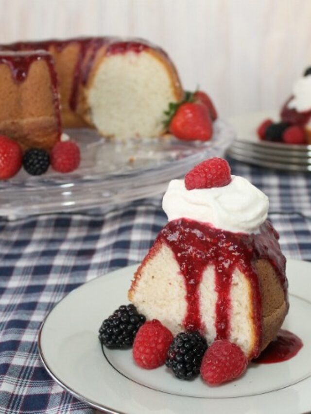 Easy Vanilla Bundt Cake with Mixed Berry Glaze