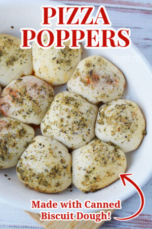 baked pizza poppers made with refrigerated biscuit dough