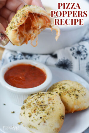 homemade pizza poppers with pizza sauce