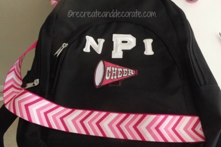 Before monogramming your backpack, lay out your design