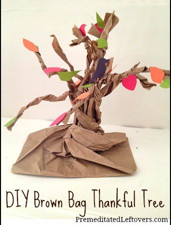 DIY Brown Bag Thankful Tree