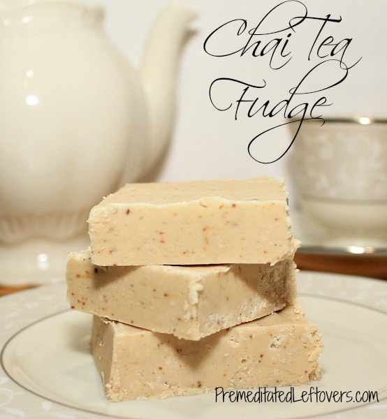 An easy recipe for chai tea fudge. It is made my steeping 4 chai tea bags in the milk used to make the fudge creating a flavorful Chai Tea Fudge Recipe.
