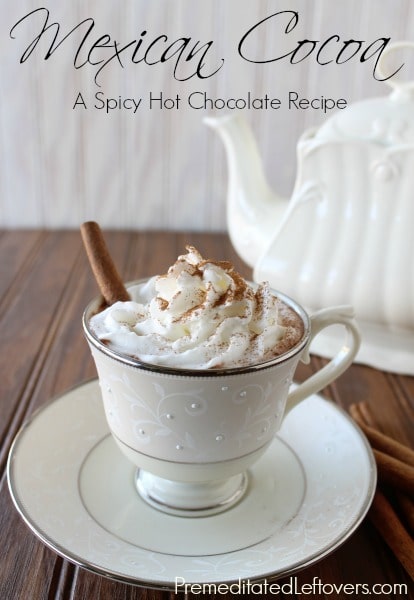 Mexican Cocoa Recipe - A spicy hot chocolate recipe with cinnamon and cayenne pepper