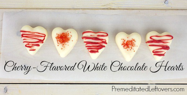 Cherry-Flavored White Chocolate Hearts